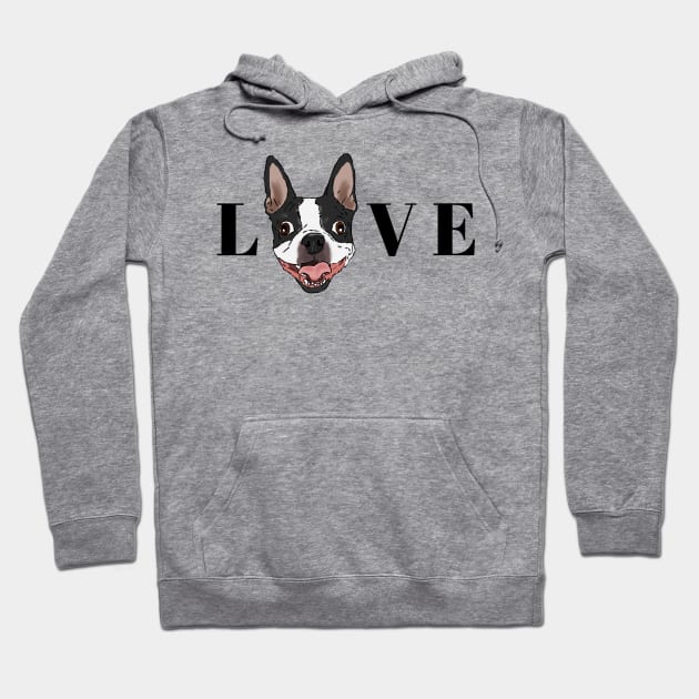 Boston Terrier LOVE, Cartoon Boston Terrier, Cute Hoodie by sockdogs